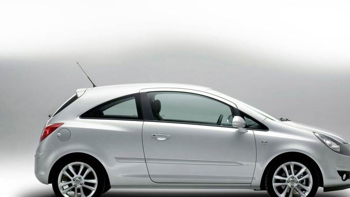 Side Pose Of Vauxhall Corsa In Silver